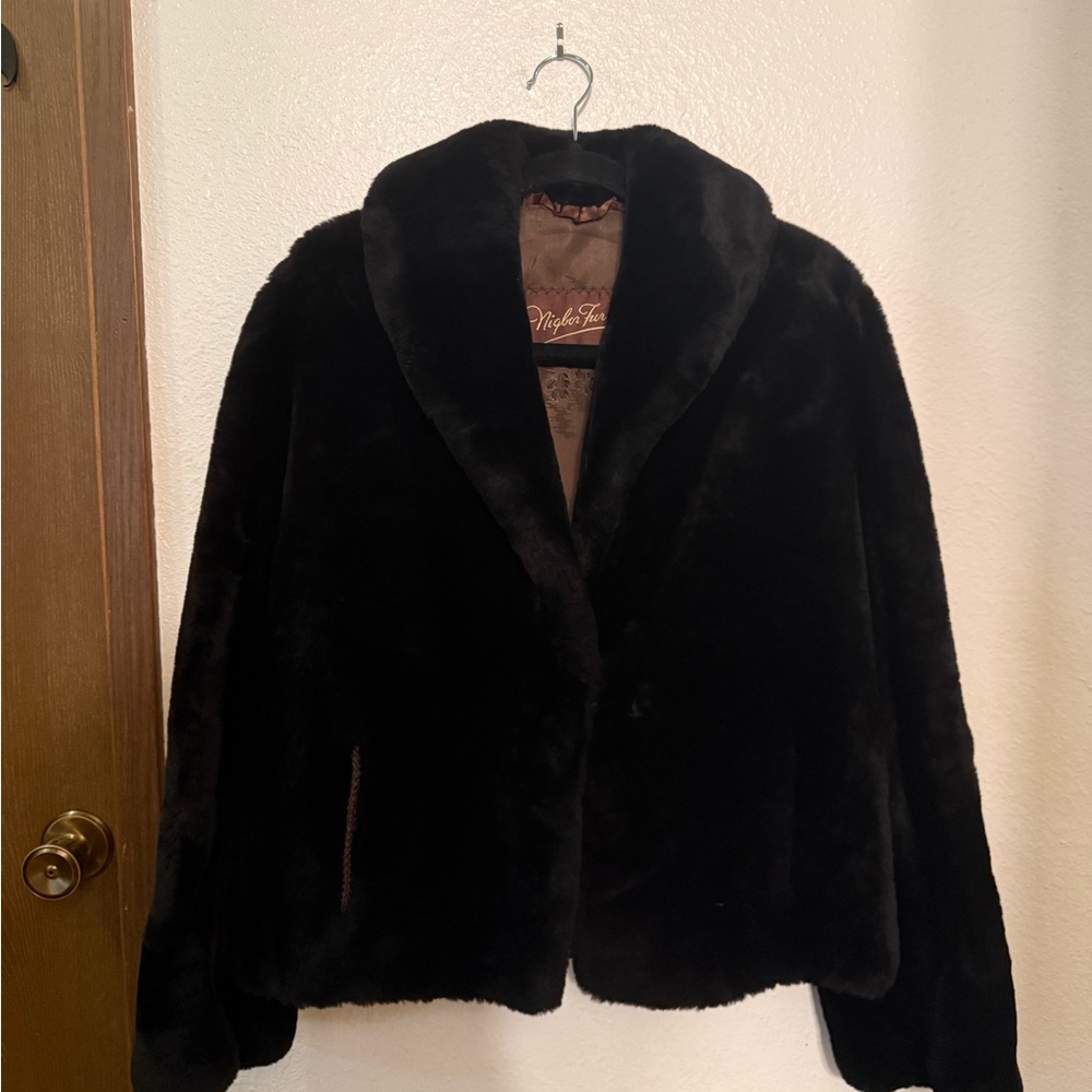 Vintage Nigbor Furs jacket black coat medium
